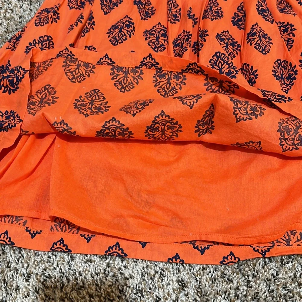 Strapless orange and navy blue summer dress - Picture 6 of 7